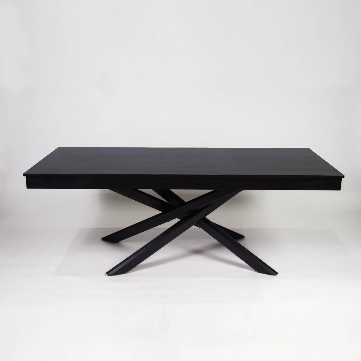 Amelia Black Dining Table Set - 6 Seater - Freya Sand Carver Chairs - Black Legs