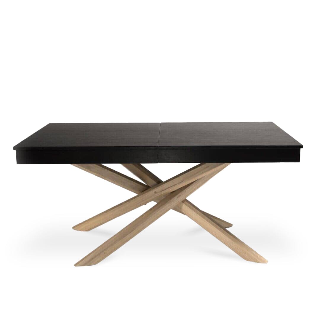 Amelia Black Wood Dining Table - Non Extendable - Whitewash Legs