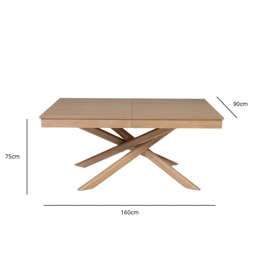 OUTLET - Amelia Whitewash Wood Dining Table - Extendable
