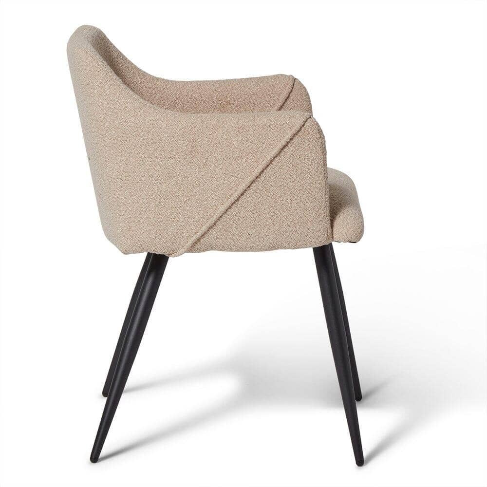 Outlet - Amy Armchairs - Set of 2 - Boucle with Black Legs