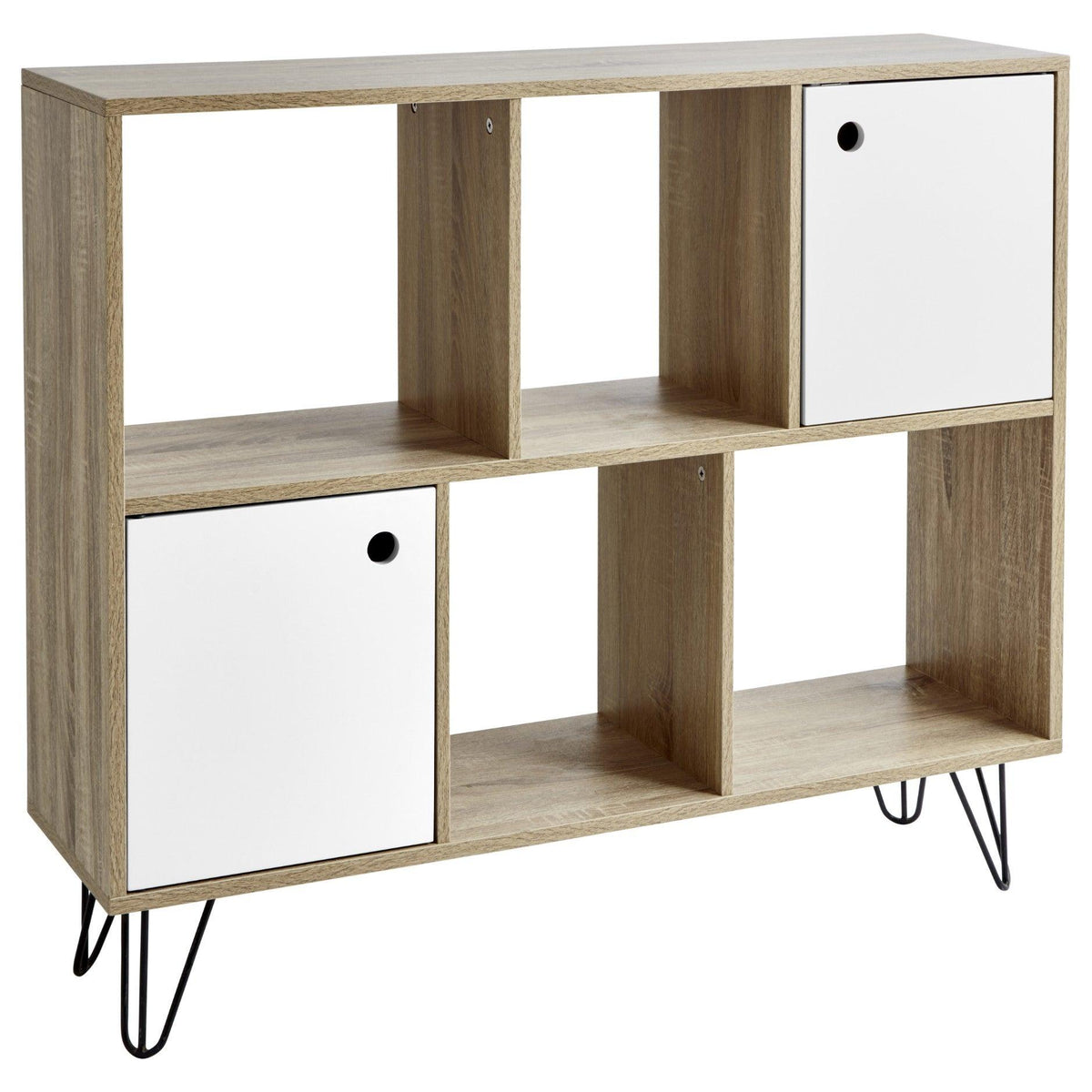 OUTLET - Anderson Cube Storage Unit - Oak Effect with White Cupboards