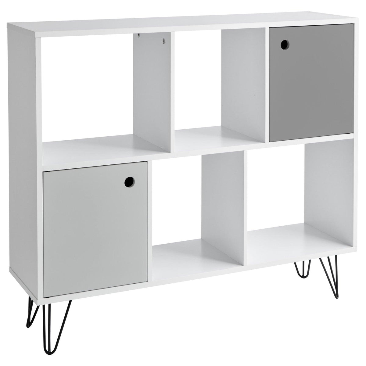 OUTLET - Anderson Cube Storage Unit - White with Grey Cupboards