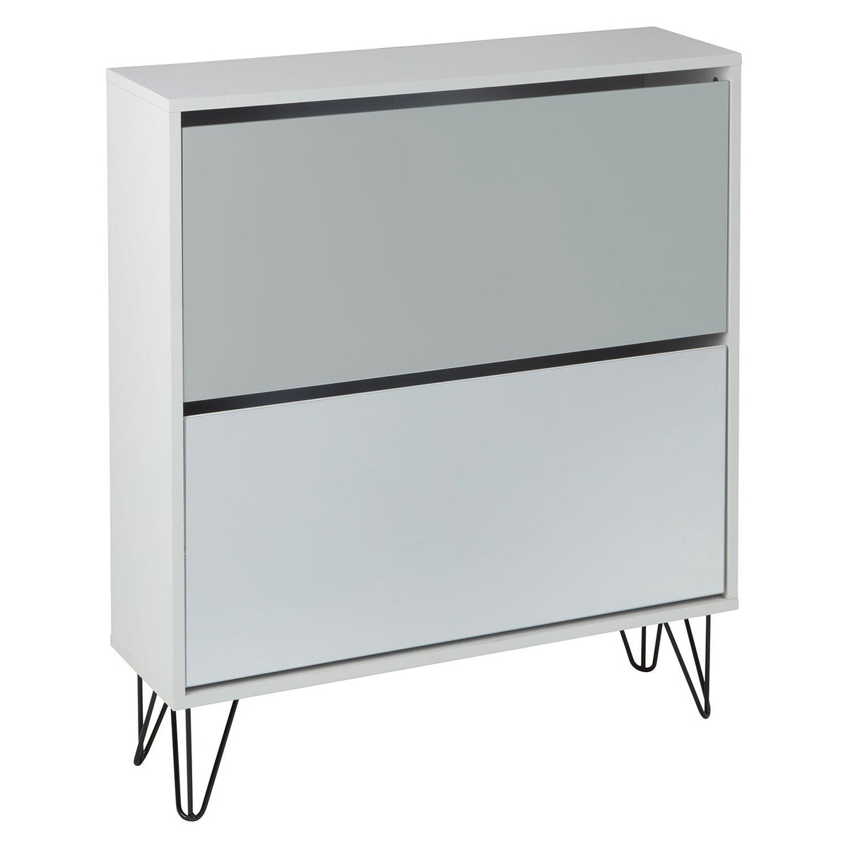 OUTLET - Anderson Shoe Cabinet - 2 Door - White & Grey