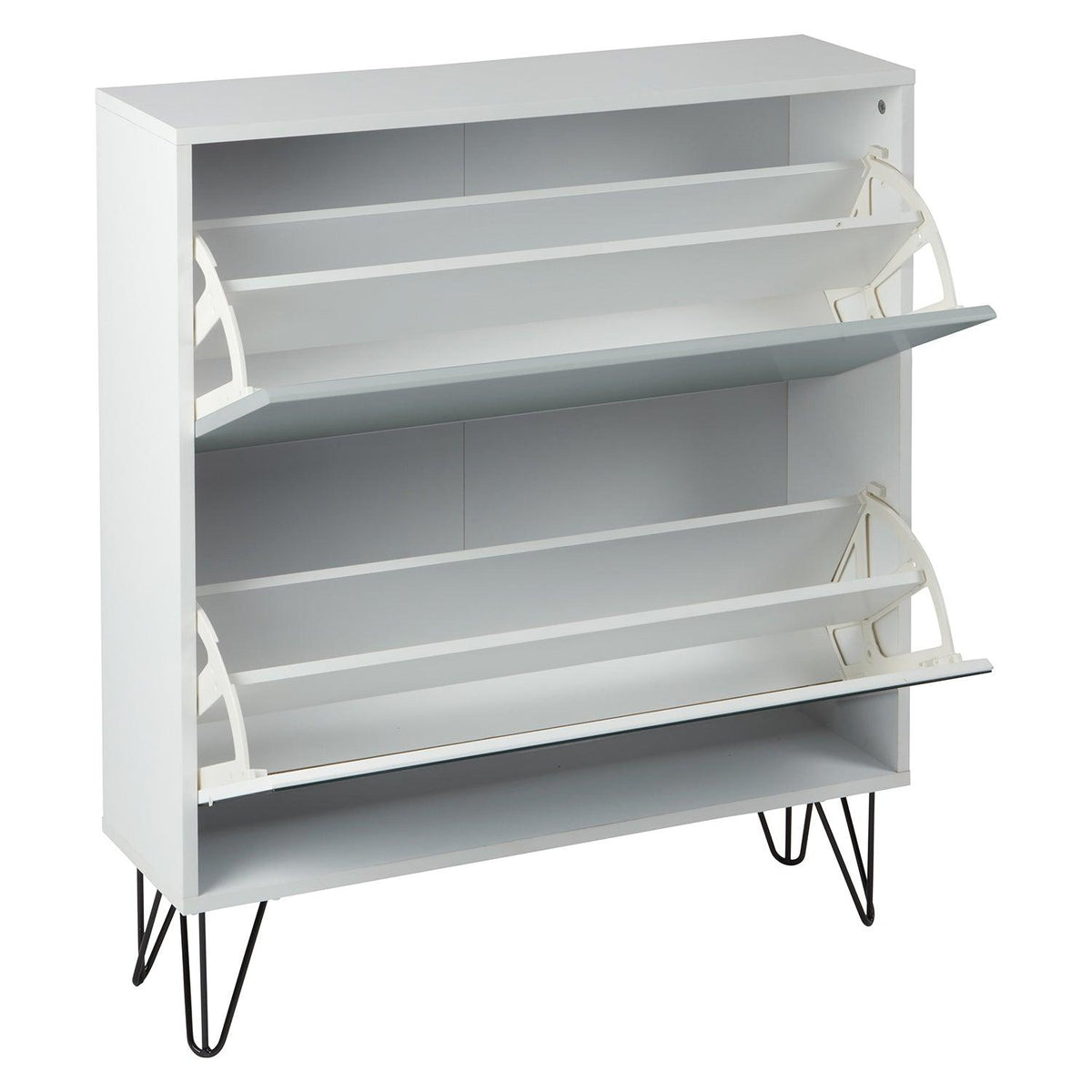OUTLET - Anderson Shoe Cabinet - 2 Door - White & Grey