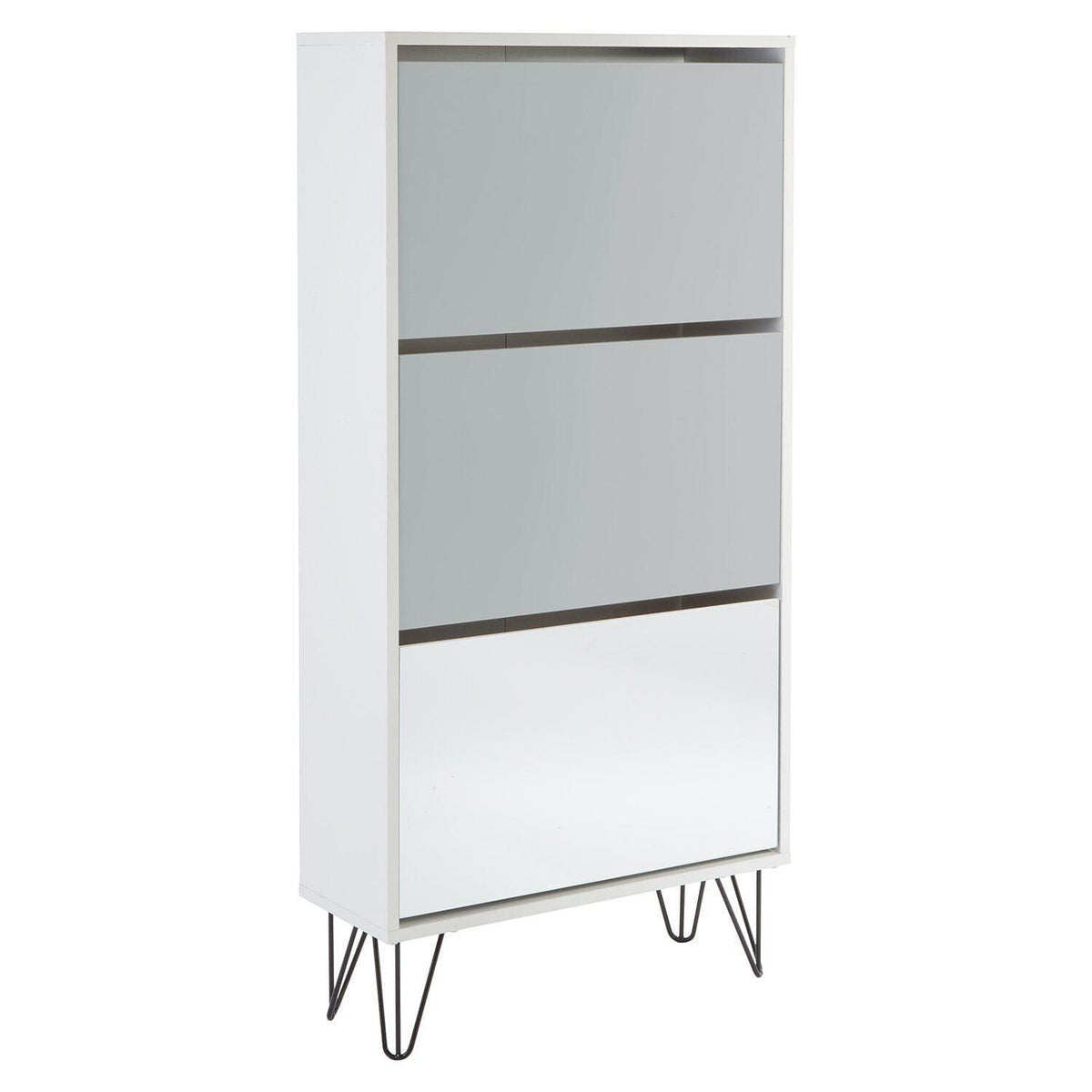 OUTLET - Anderson Shoe Cabinet - 3 Door - White & Grey