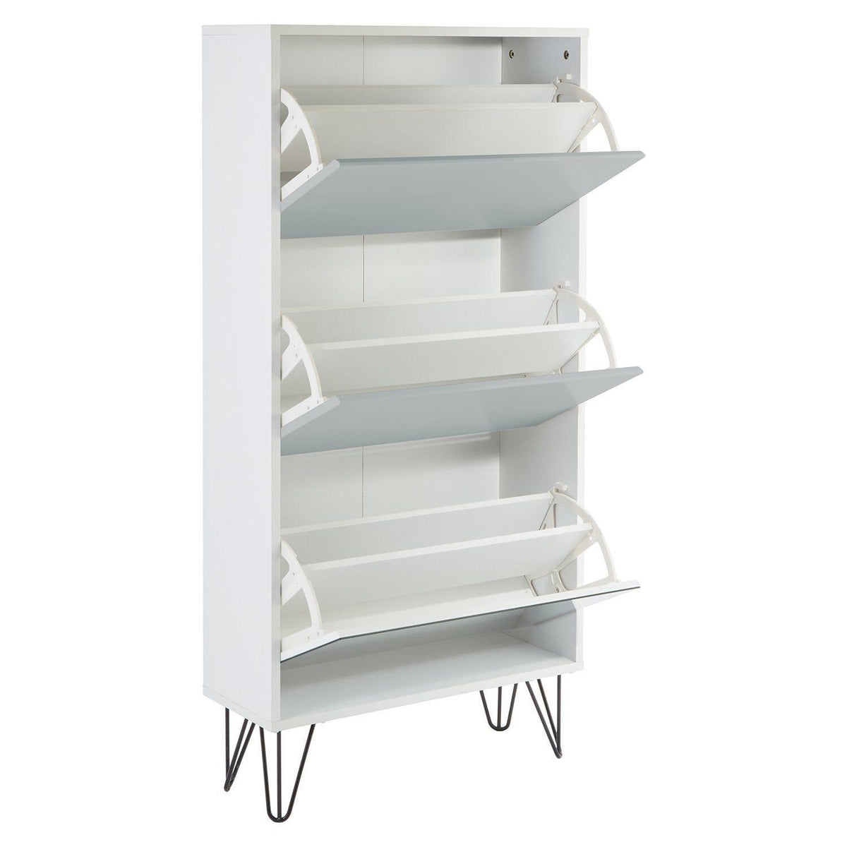 OUTLET - Anderson Shoe Cabinet - 3 Door - White & Grey