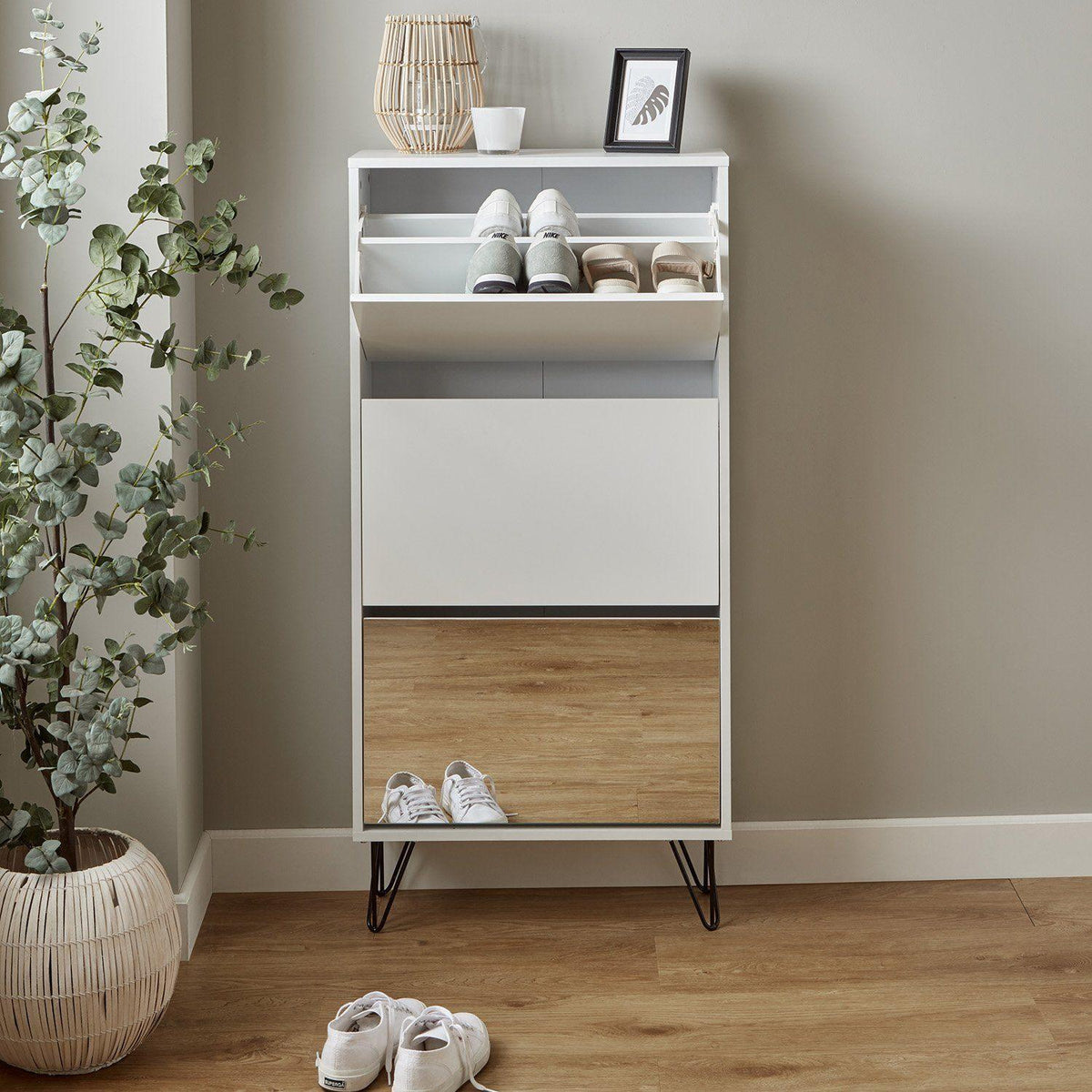 OUTLET - Anderson Shoe Cabinet - 3 Door - White