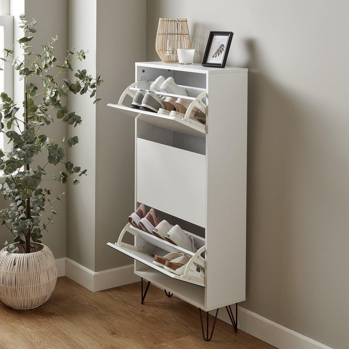 OUTLET - Anderson Shoe Cabinet - 3 Door - White