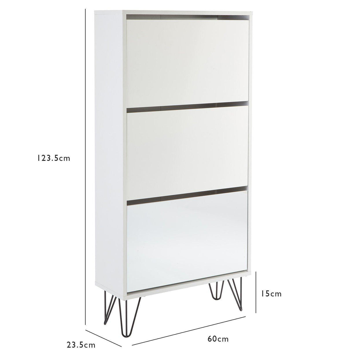 OUTLET - Anderson Shoe Cabinet - 3 Door - White