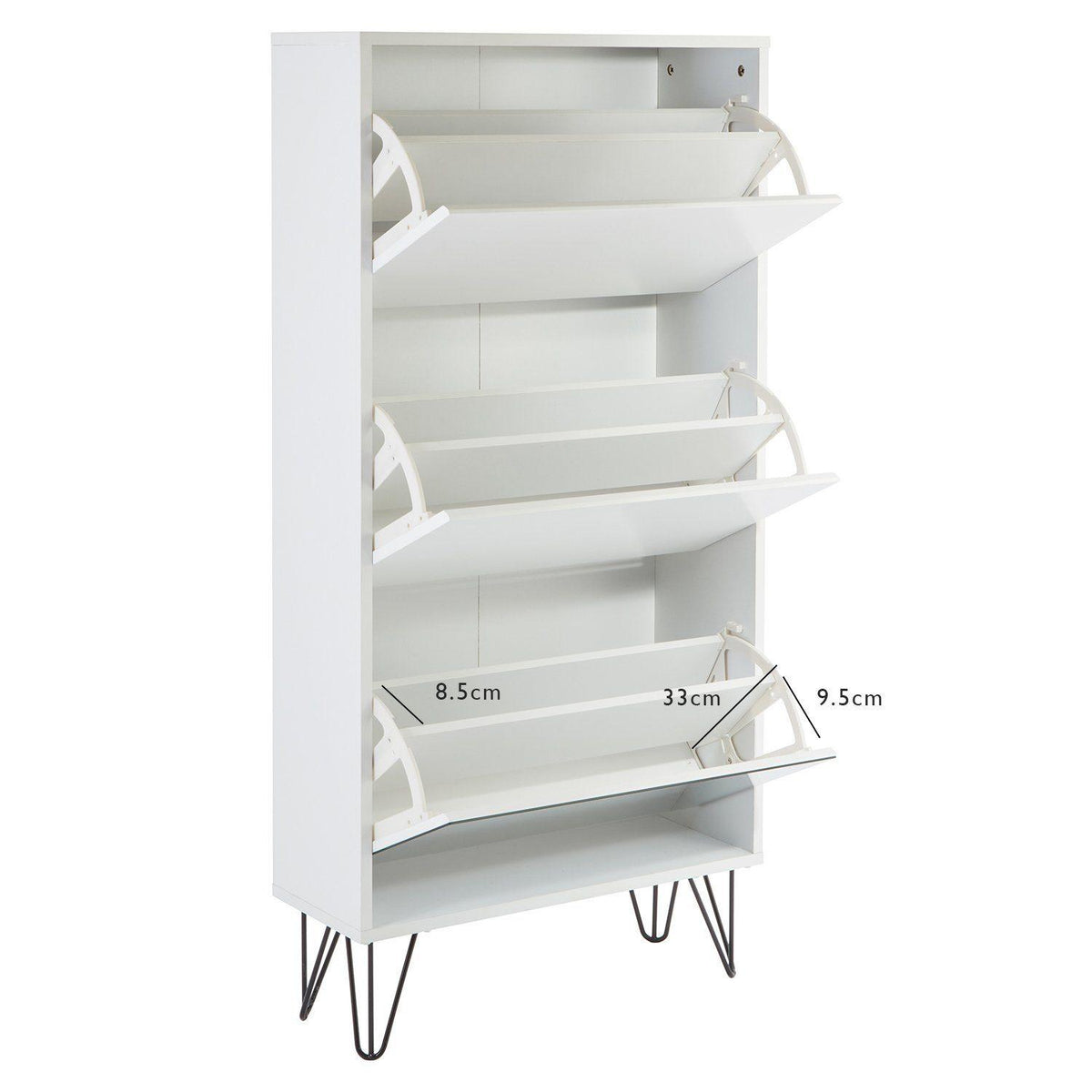 OUTLET - Anderson Shoe Cabinet - 3 Door - White
