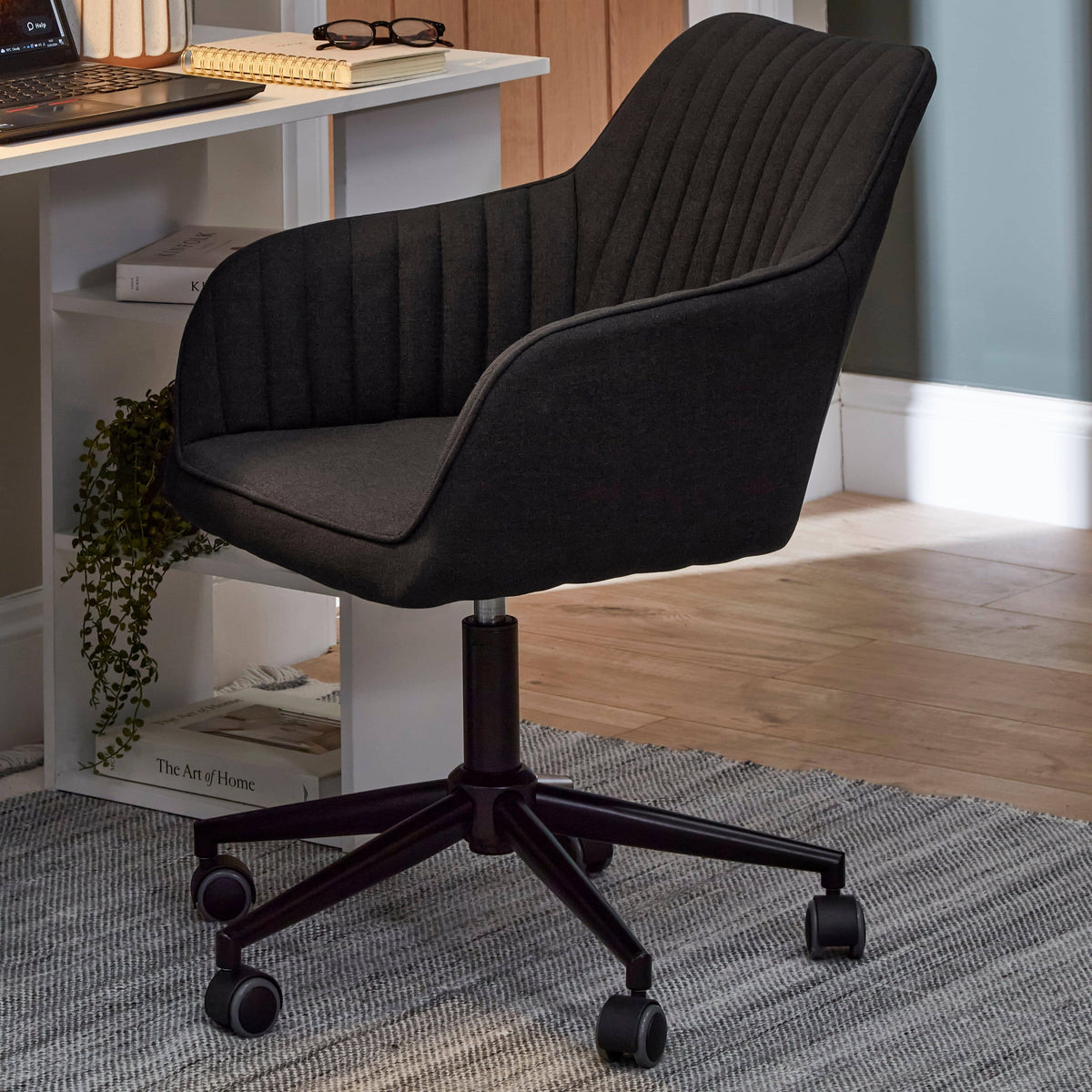 OUTLET - Anna Office Chair - Dark Grey with Black Legs
