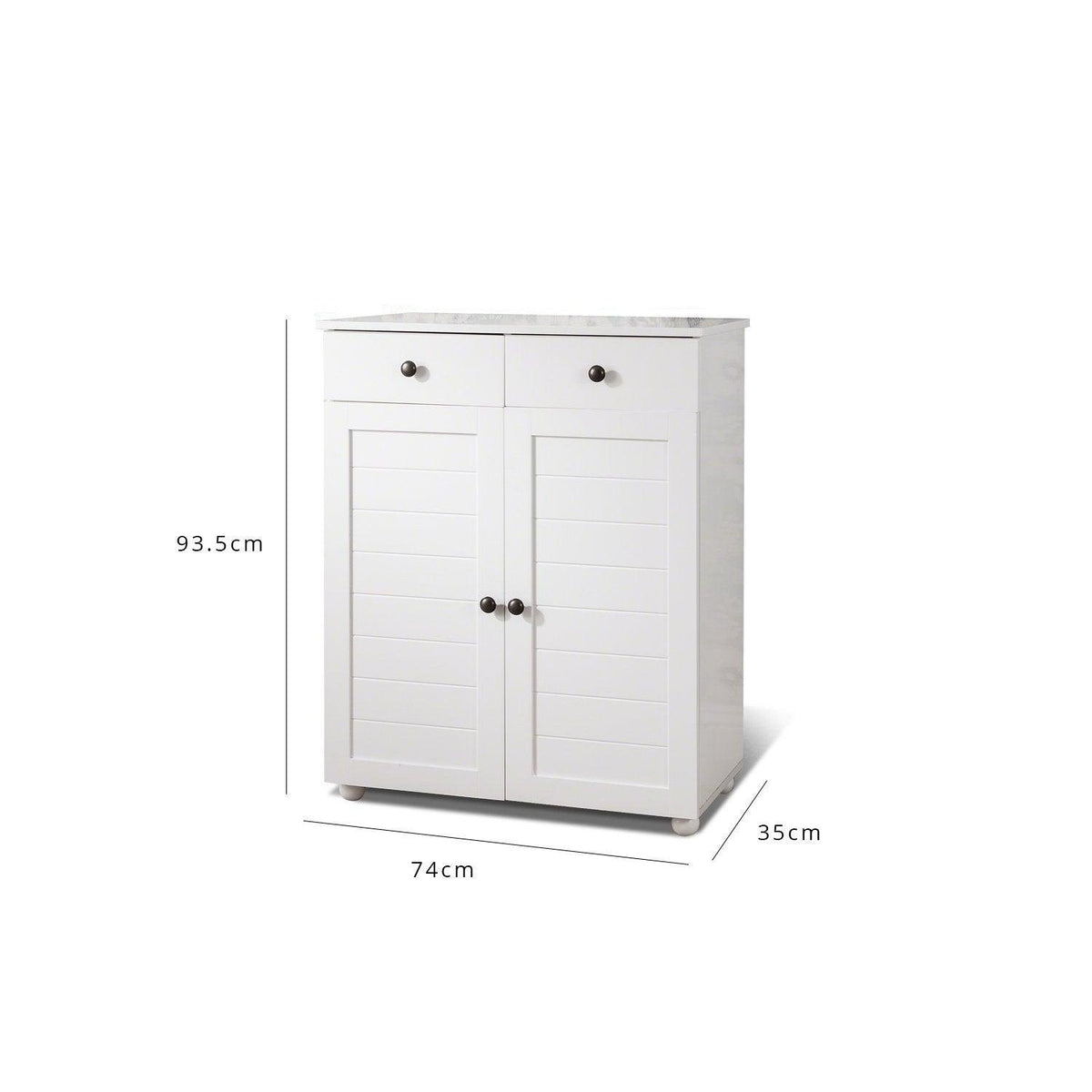 OUTLET - Ascot Shoe Cabinet - White Storage Cupboard