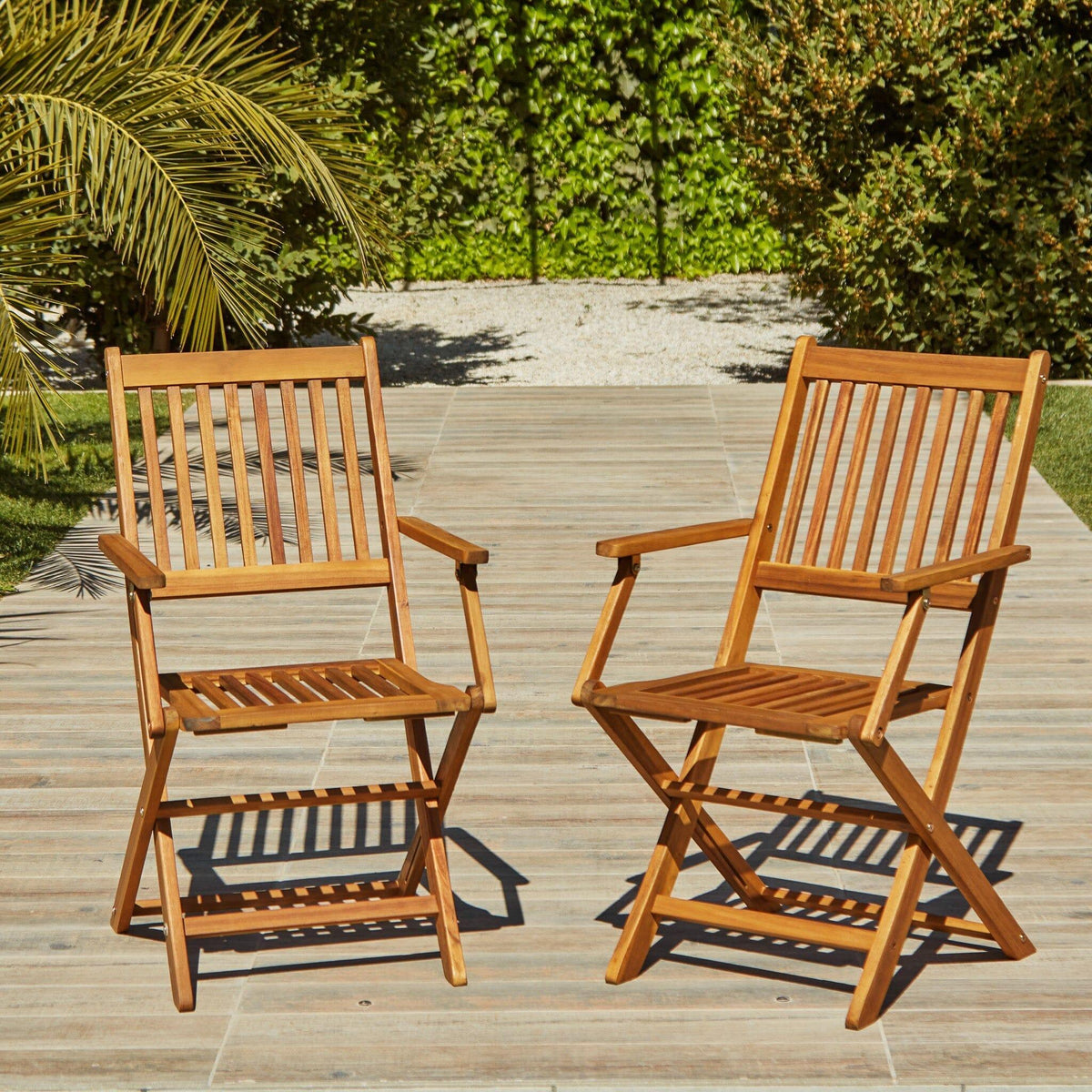 OUTLET - Ashby Wooden Folding Garden Chairs - Set of 2