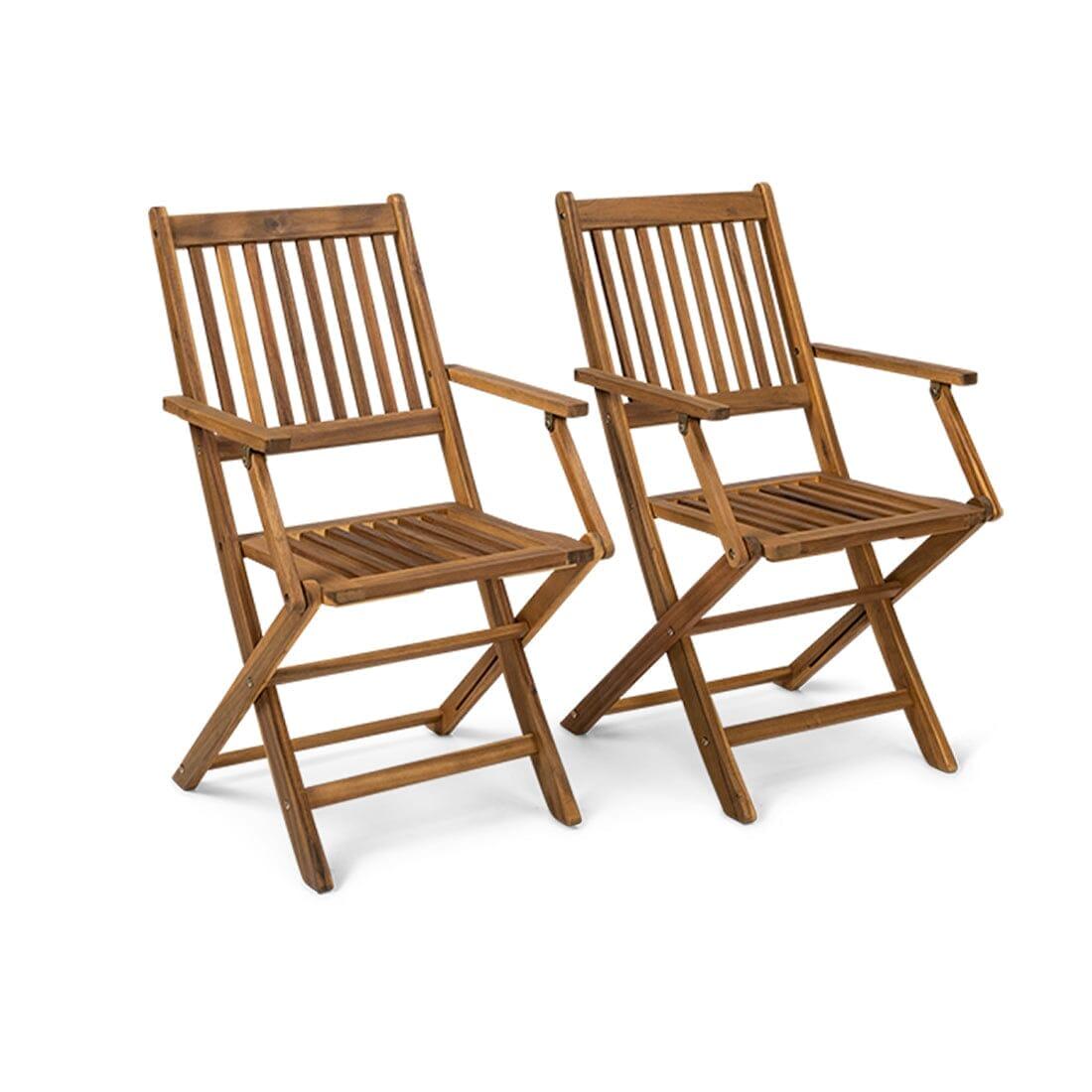 OUTLET - Ashby Wooden Folding Garden Chairs - Set of 2
