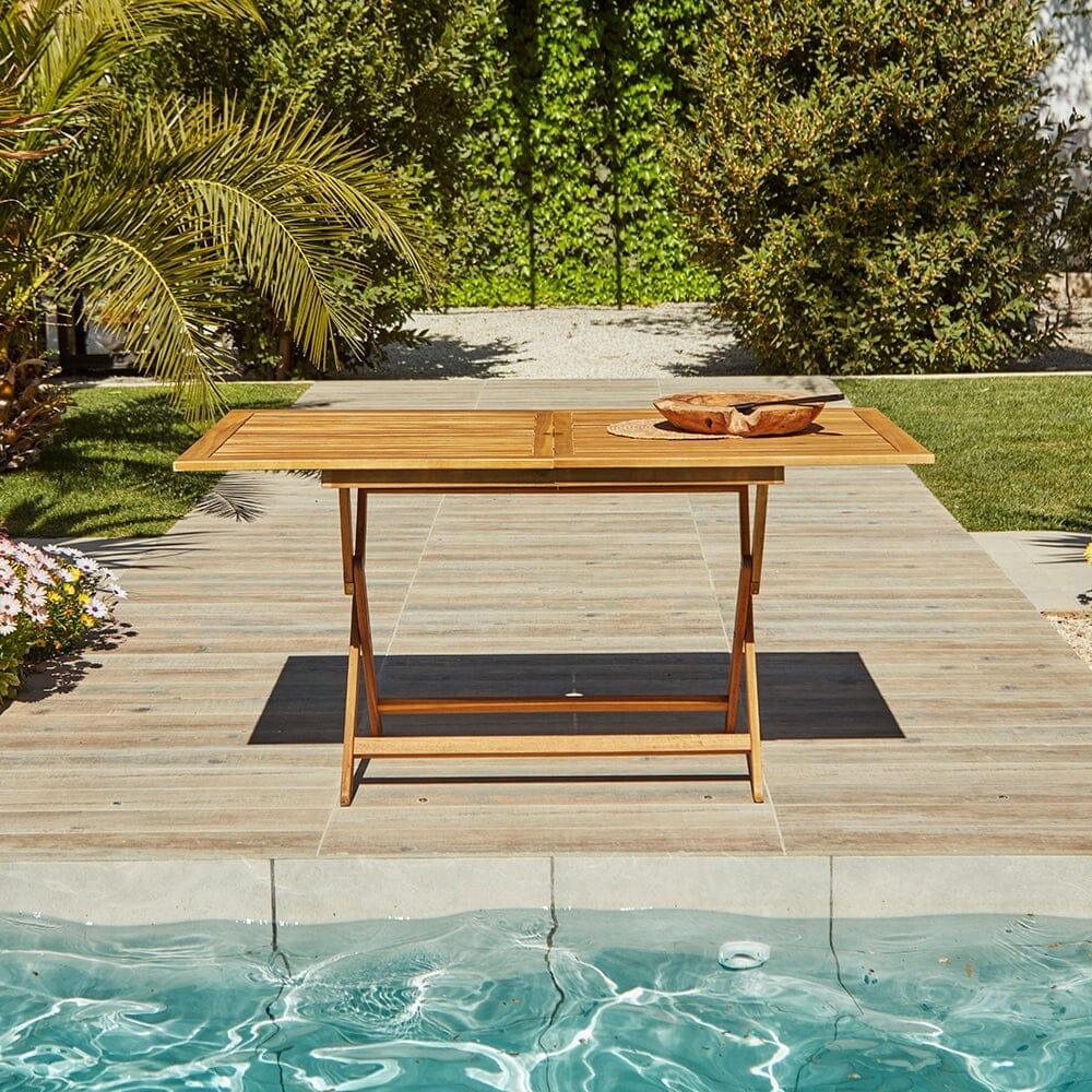 OUTLET - Ashby 4 Seater Wooden Rectangle Folding Dining Table - 120cm