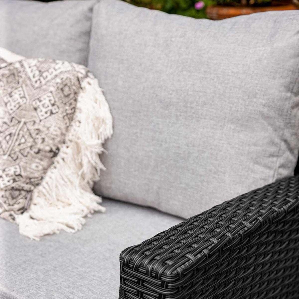 Outlet - Aston Rattan Corner Sofa Set - 9 Seater - Black