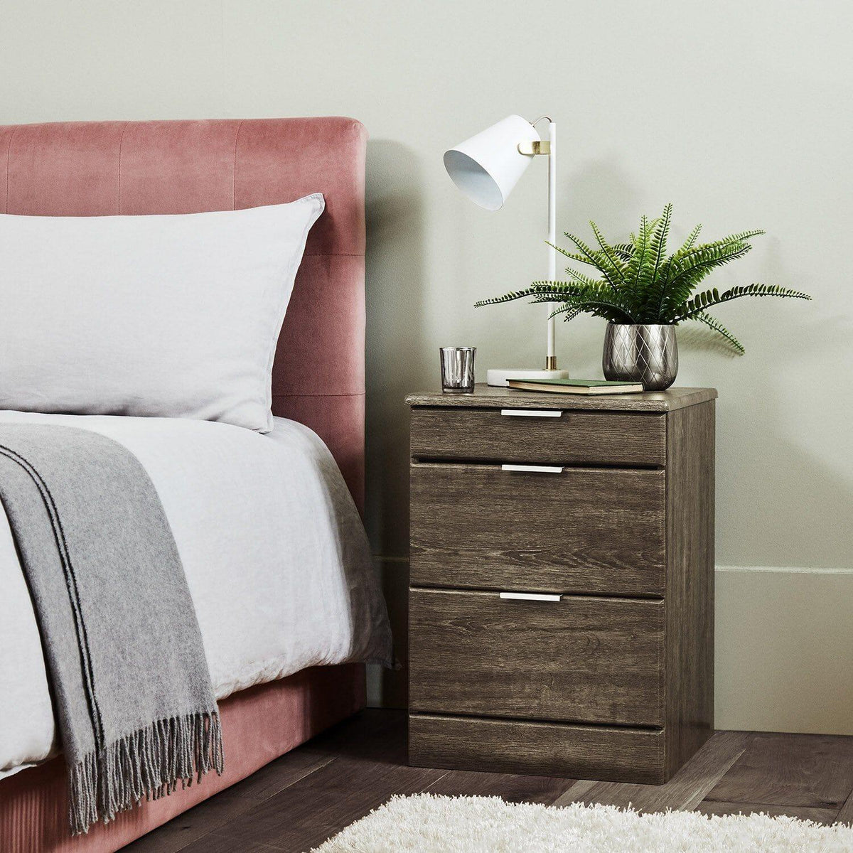 OUTLET - Ayla Bedside Table - Dark Oak