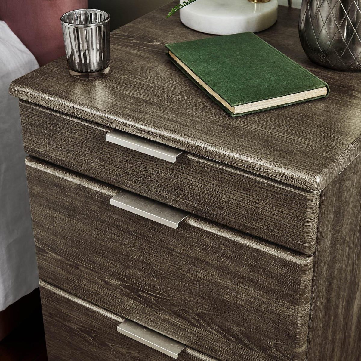 OUTLET - Ayla Bedside Table - Dark Oak