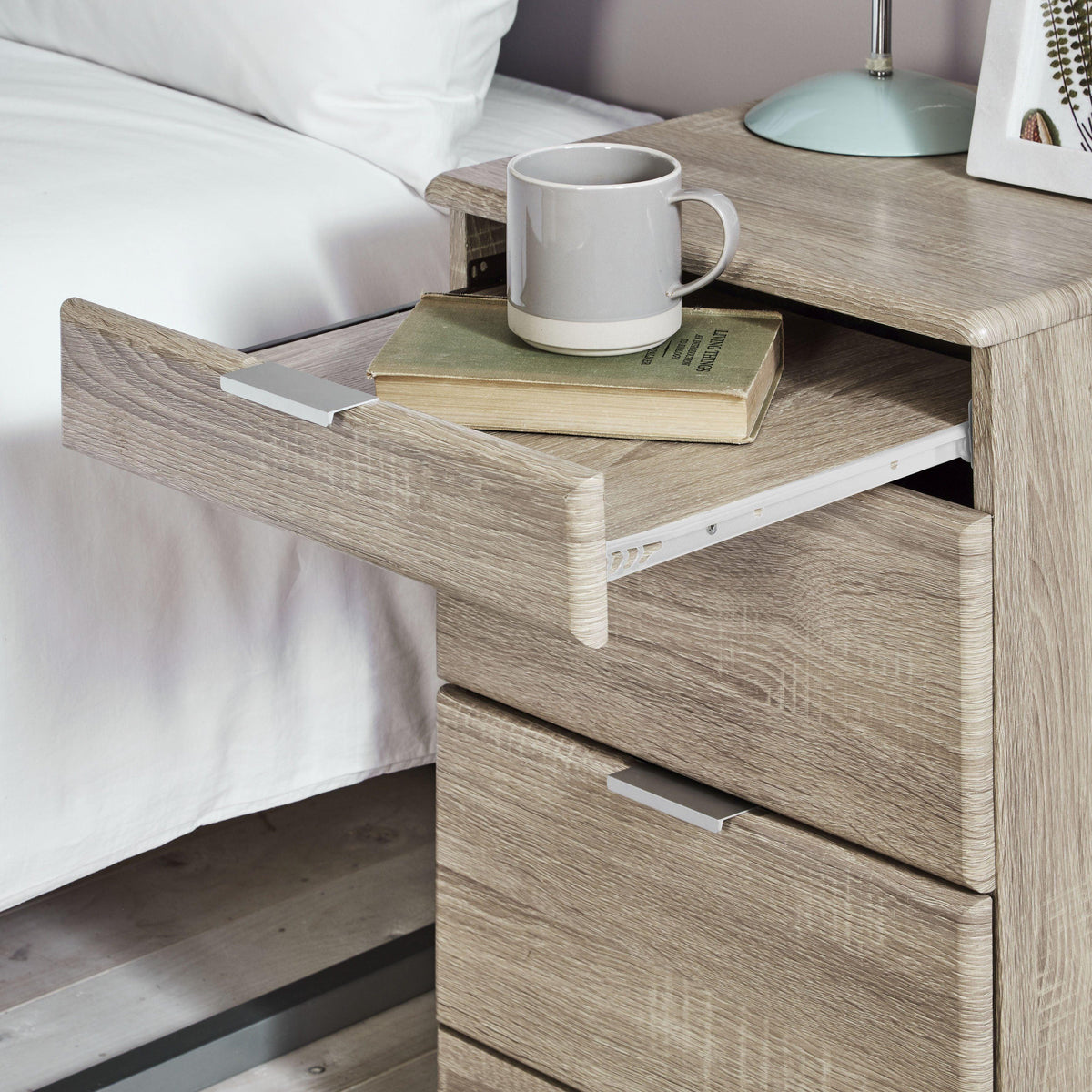 OUTLET - Ayla Bedside Table - Light Oak