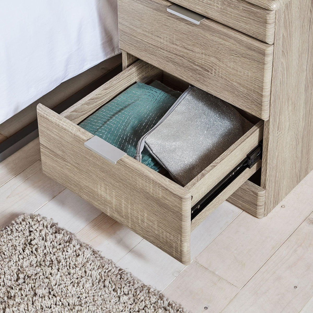 OUTLET - Ayla Bedside Table - Light Oak