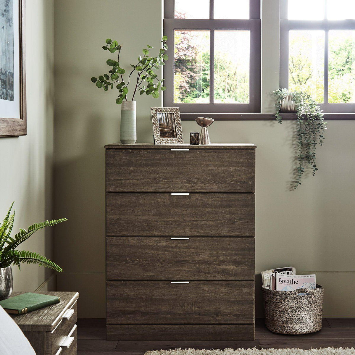 OUTLET - Ayla 4 Drawer Chest of Drawers - Dark Oak