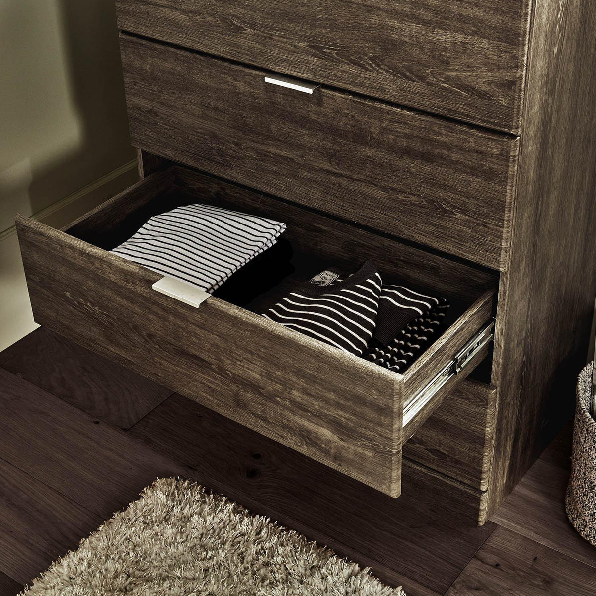 OUTLET - Ayla 4 Drawer Chest of Drawers - Dark Oak