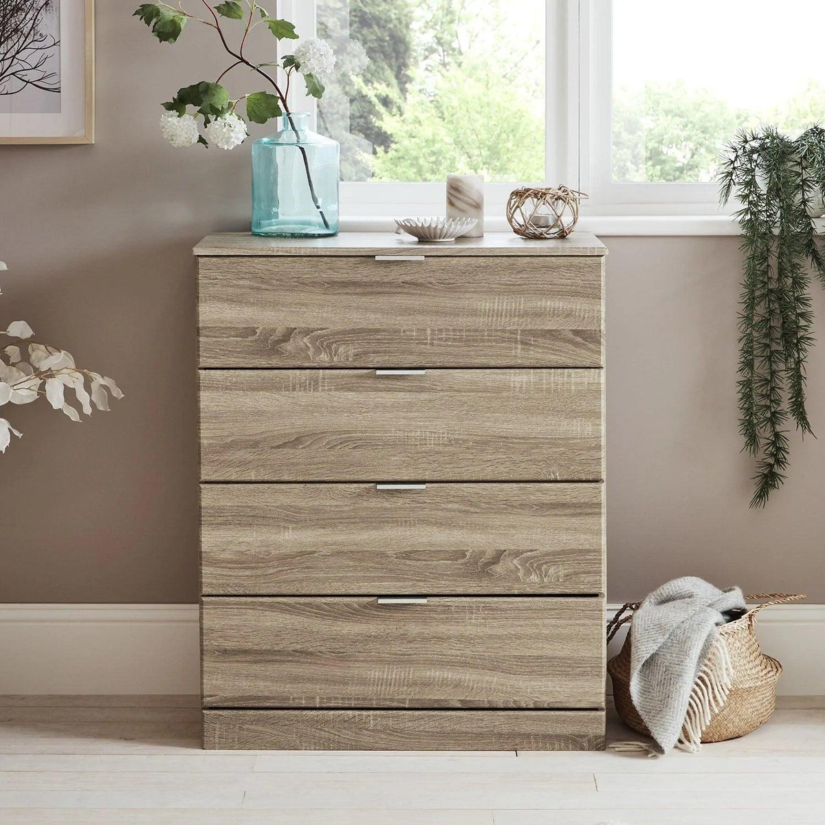 OUTLET - Ayla 4 Drawer Chest of Drawers - Light Oak