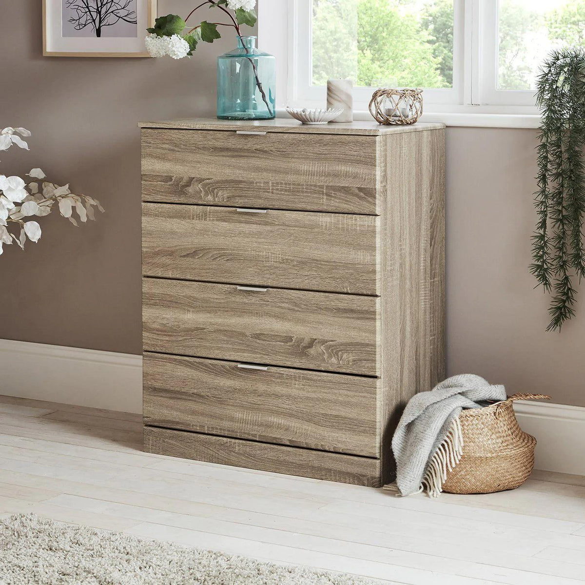 OUTLET - Ayla 4 Drawer Chest of Drawers - Light Oak