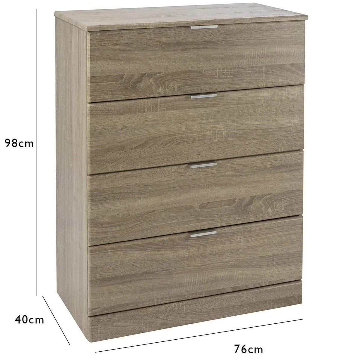 OUTLET - Ayla 4 Drawer Chest of Drawers - Light Oak