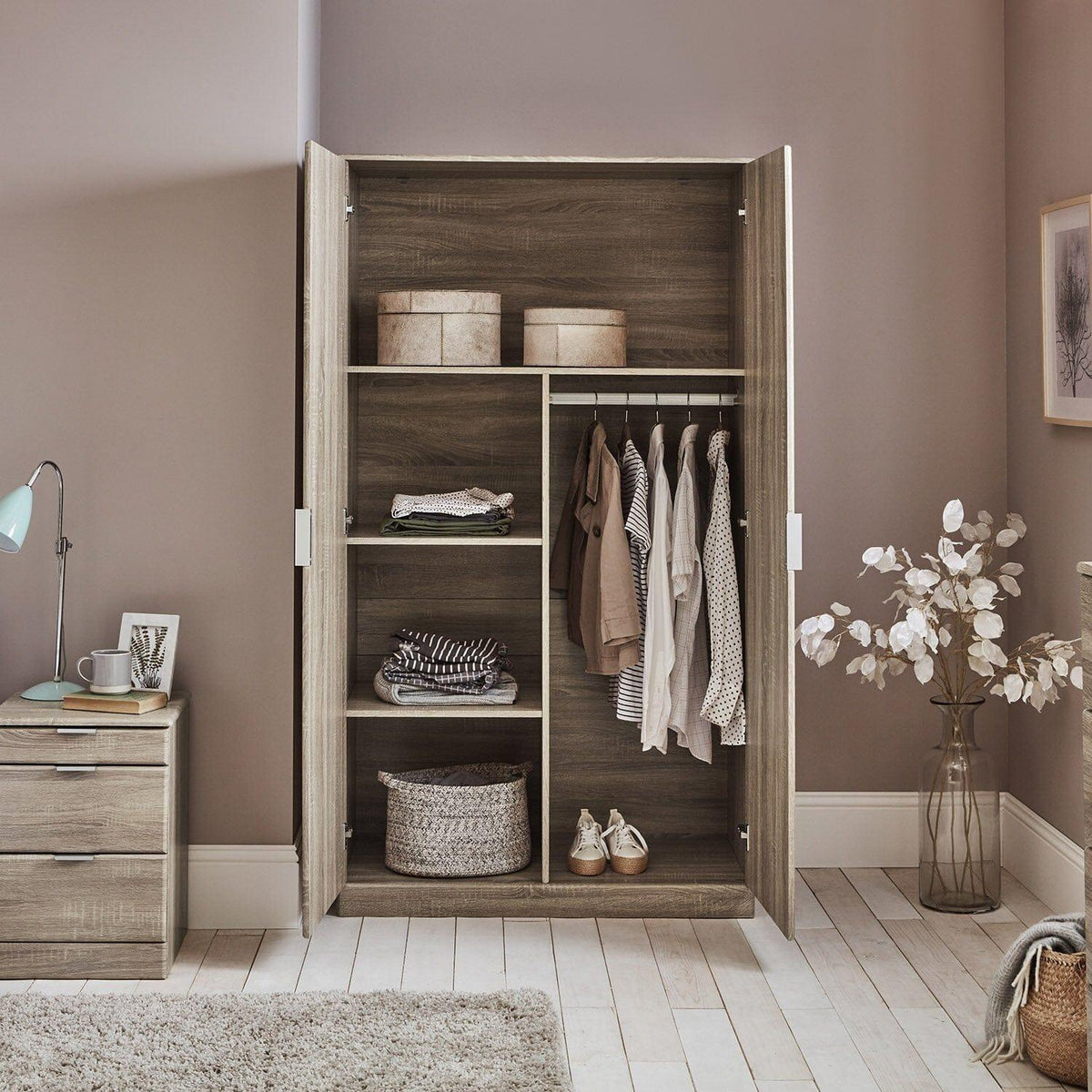 OUTLET - Ayla Wardrobe - Light Oak