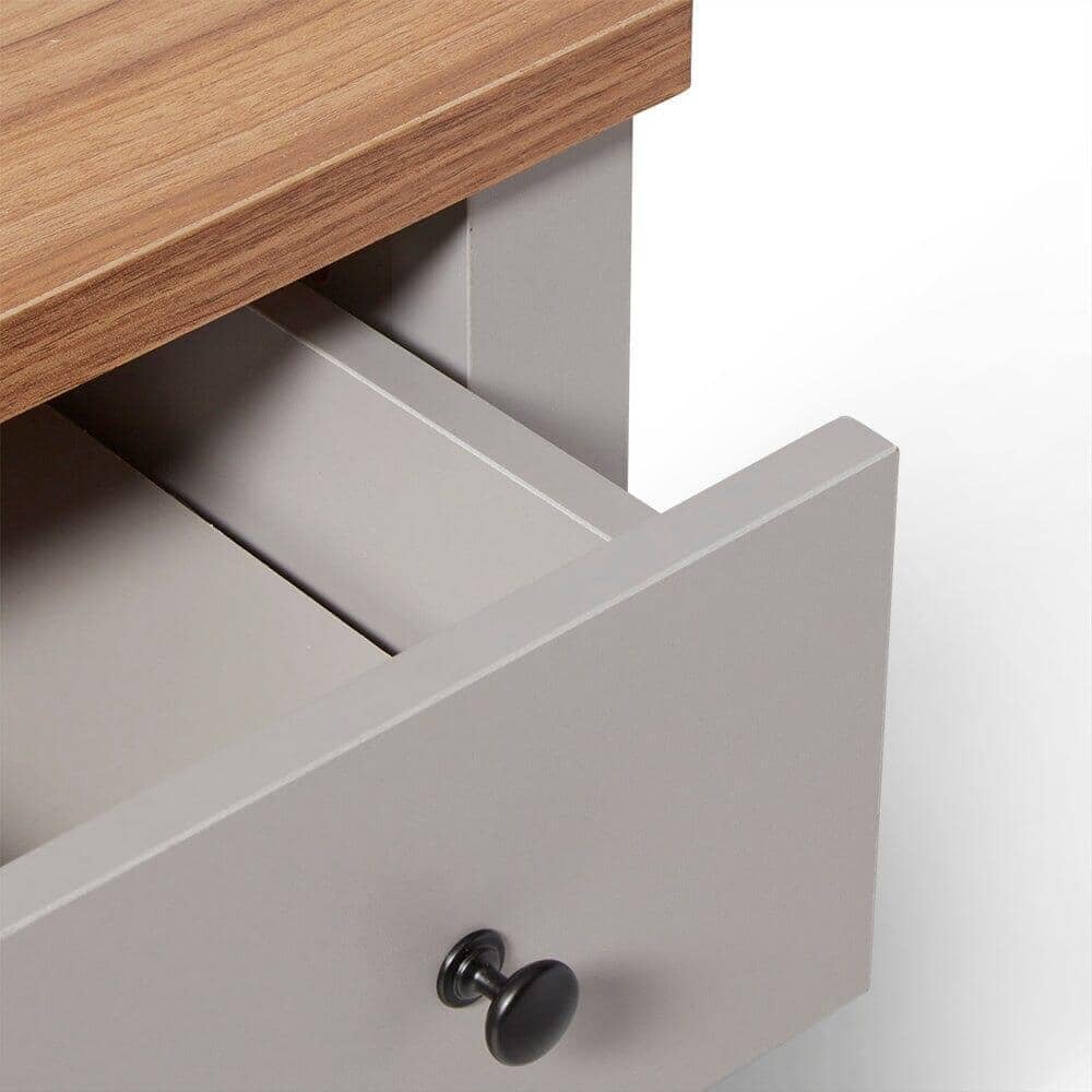 Outlet - Bampton 1 Drawer Bedside Table - Grey