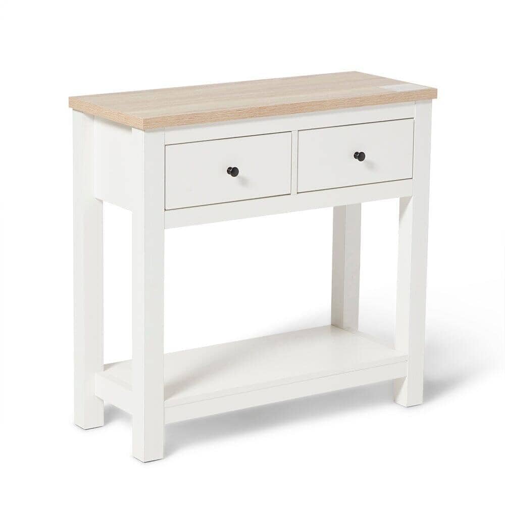 Outlet - Bampton White 2 Drawer Console Table