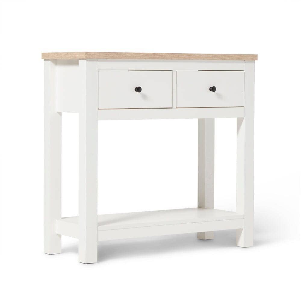 Outlet - Bampton White 2 Drawer Console Table