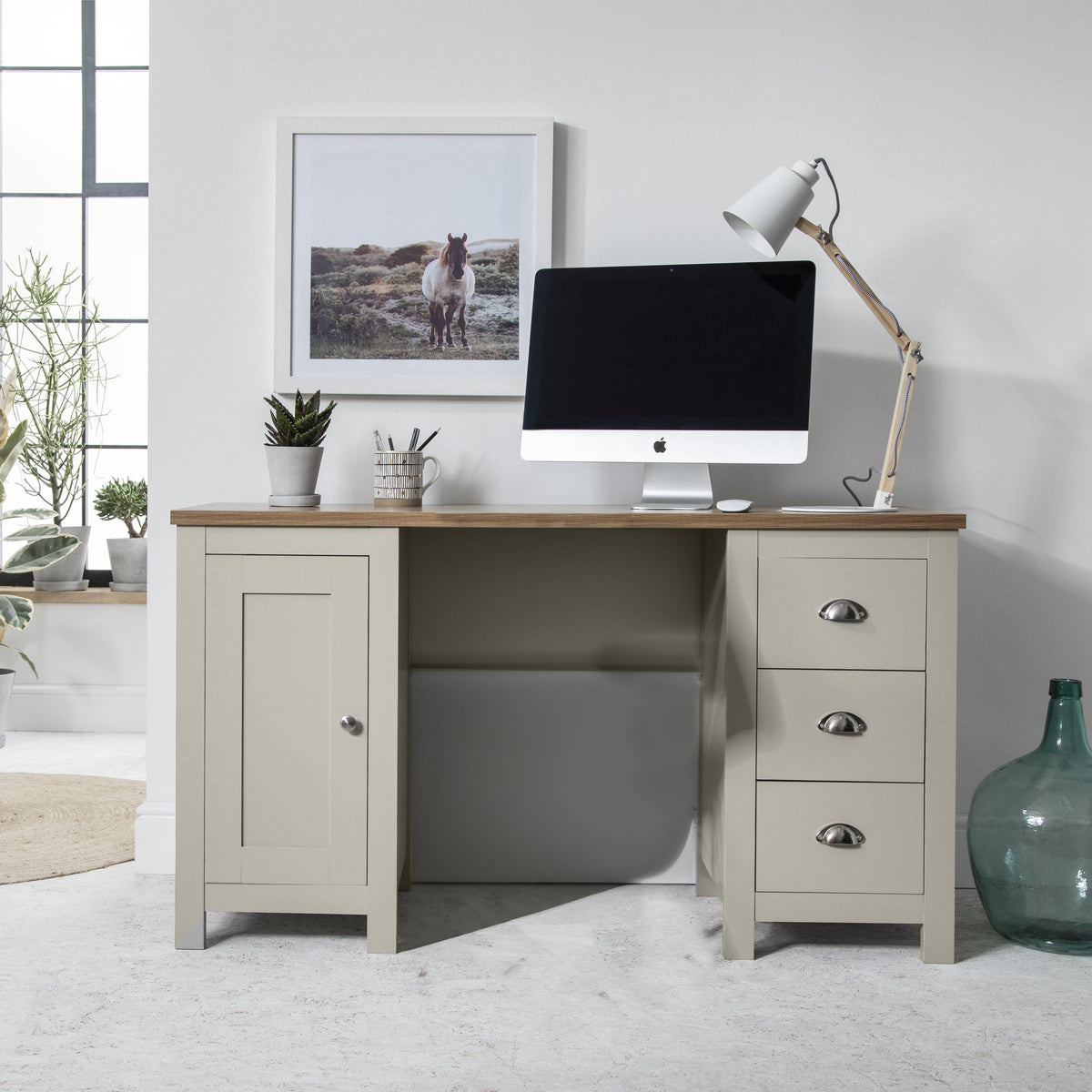 OUTLET - Bampton 3 Drawer Desk - Grey