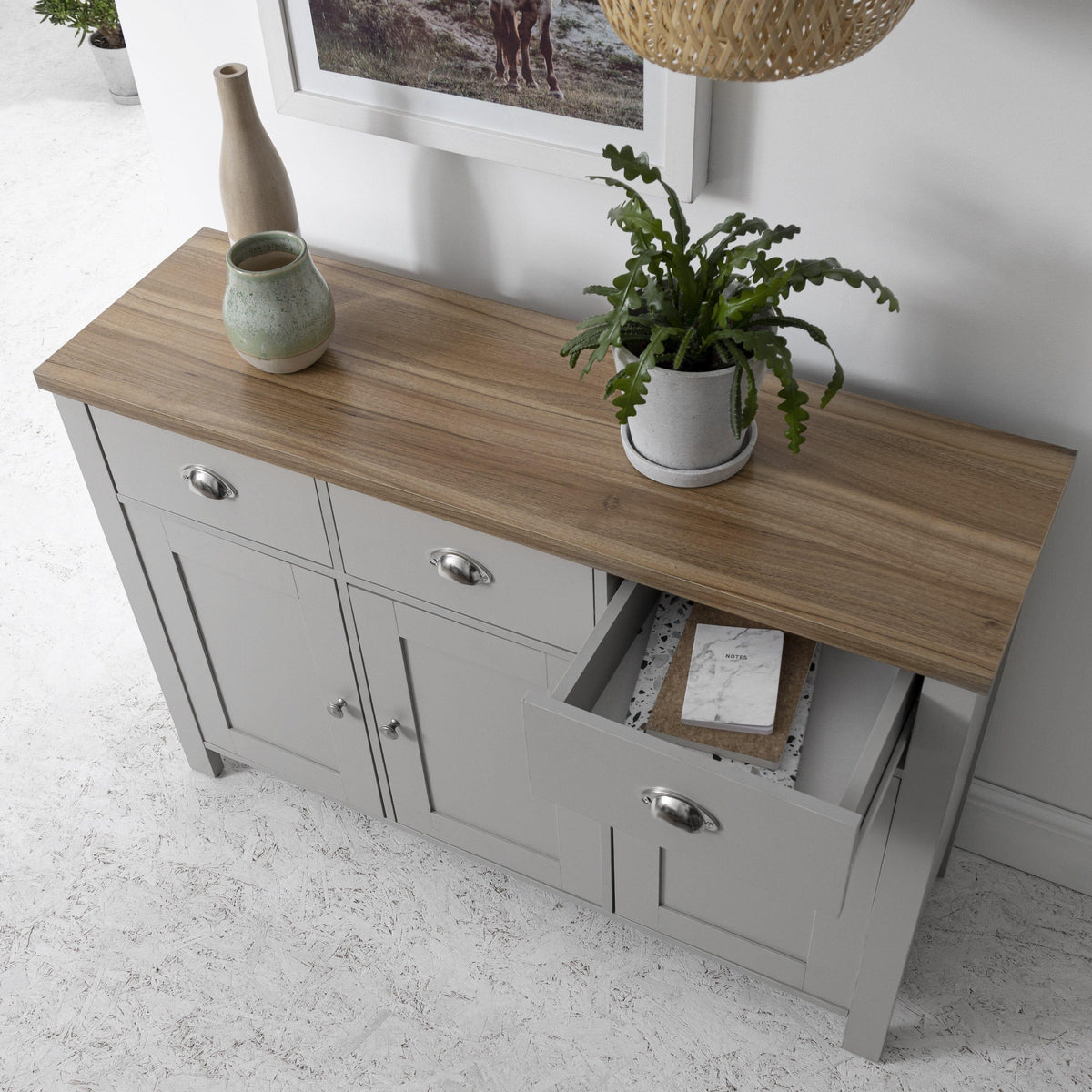 OUTLET - Bampton 3 Door Sideboard - Grey