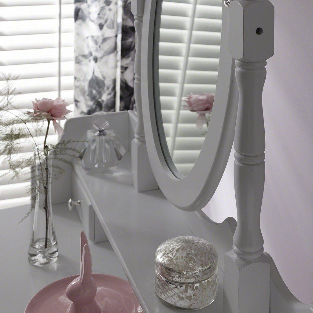 OUTLET - Capri Grey Dressing Table with Mirror & Stool
