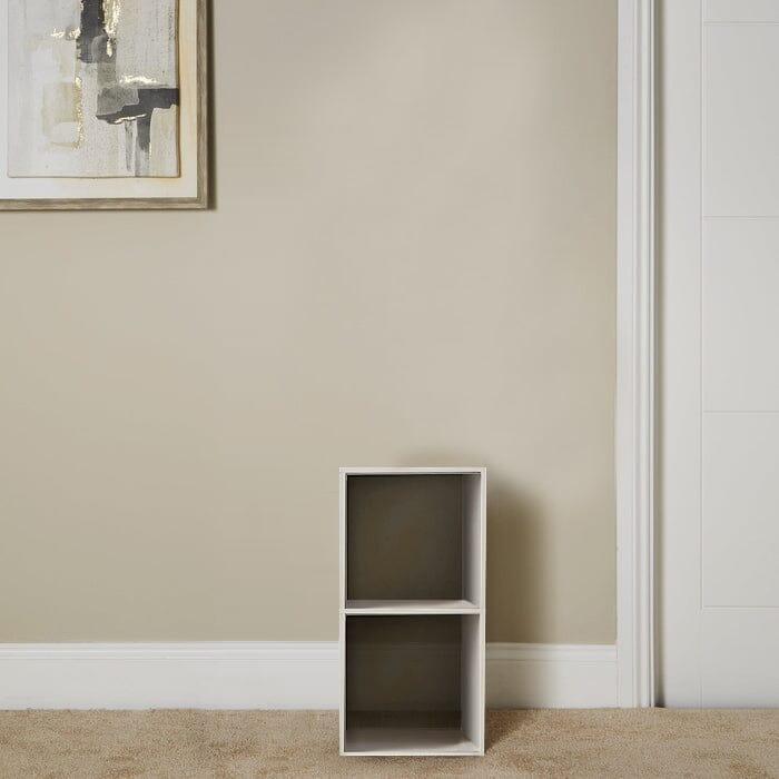 OUTLET - Cara 2 Tier Storage Unit / Chalk White Bookcase