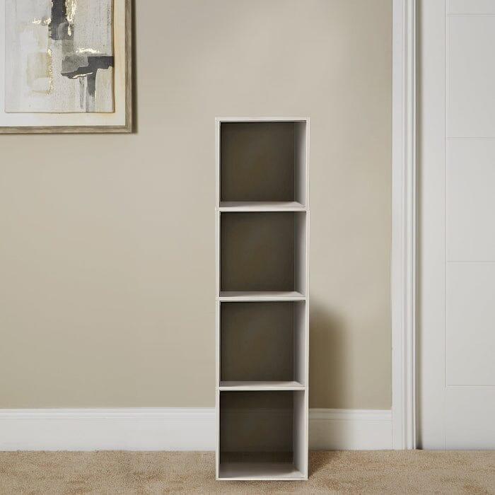OUTLET - Cara 4 Tier Storage Unit / Chalk White Bookcase