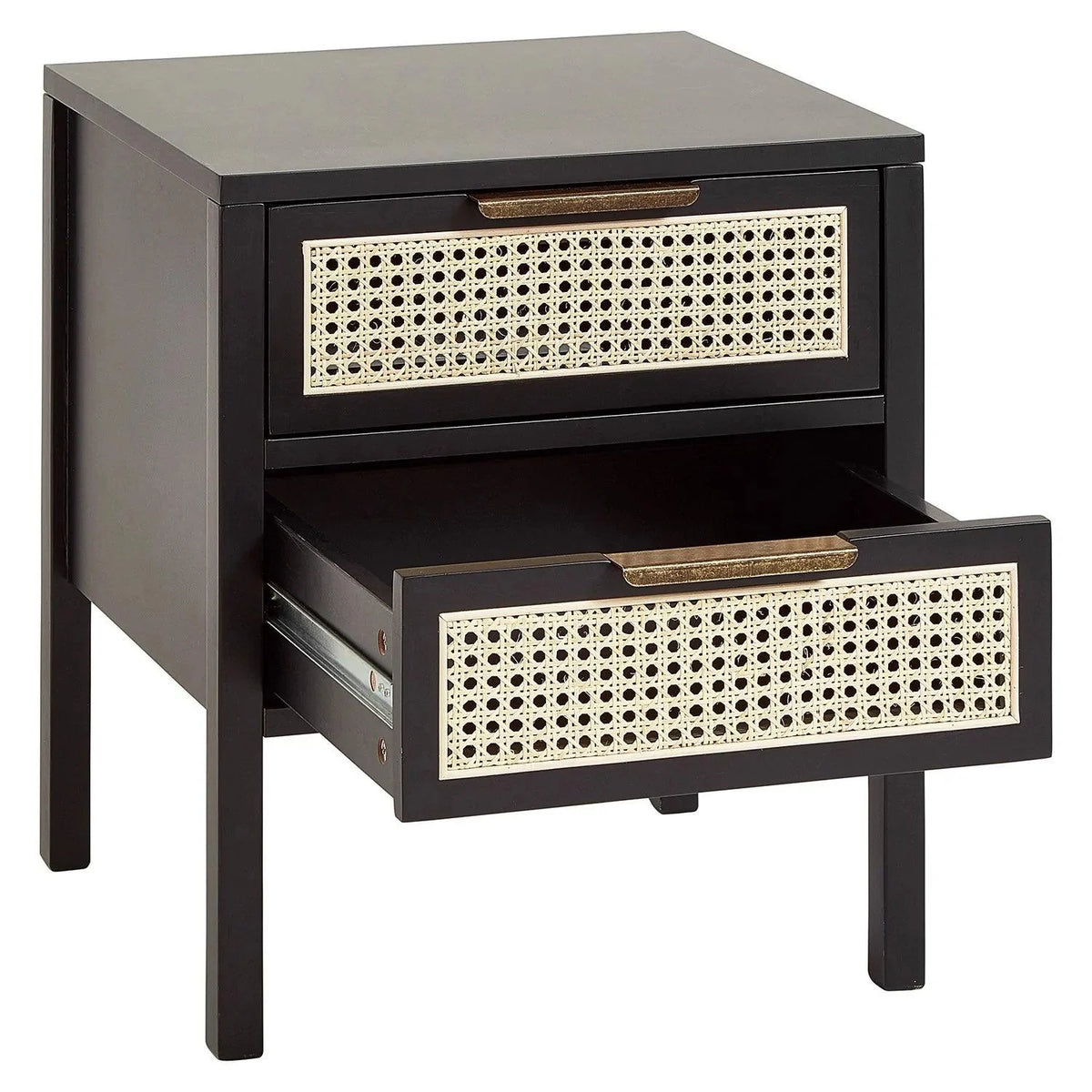 Outlet - Charlie Bedside Table - 2 Drawer - Black