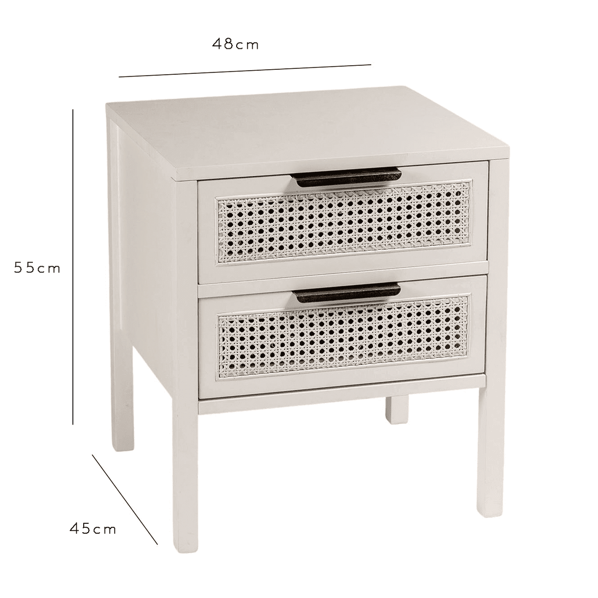 Outlet - Charlie bedside table - 2 drawer - white