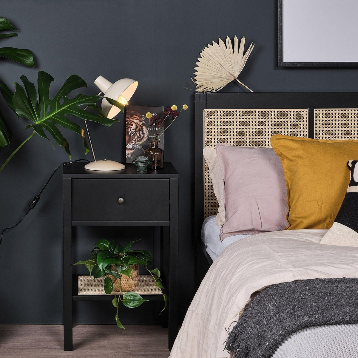 OUTLET - Charlie Bedside Table - Black
