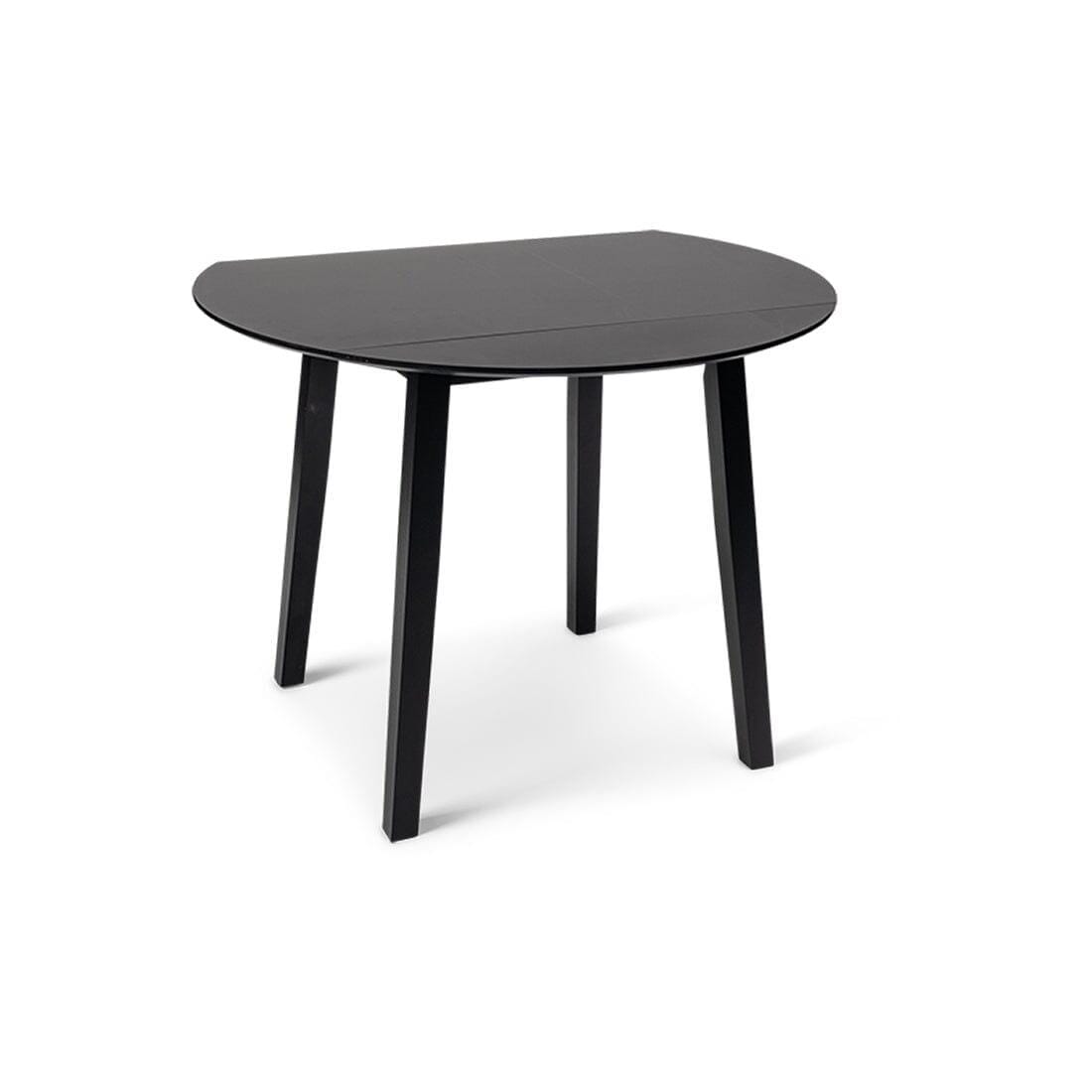 OUTLET - Charlie Black Round Dining Table - Drop Leaf