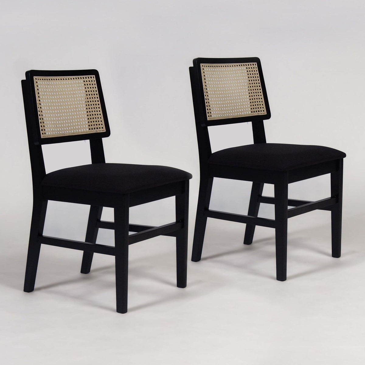 Charlie Black Dining Table Set - Round Drop Leaf - 4 Seater - Charlie Dining Chairs