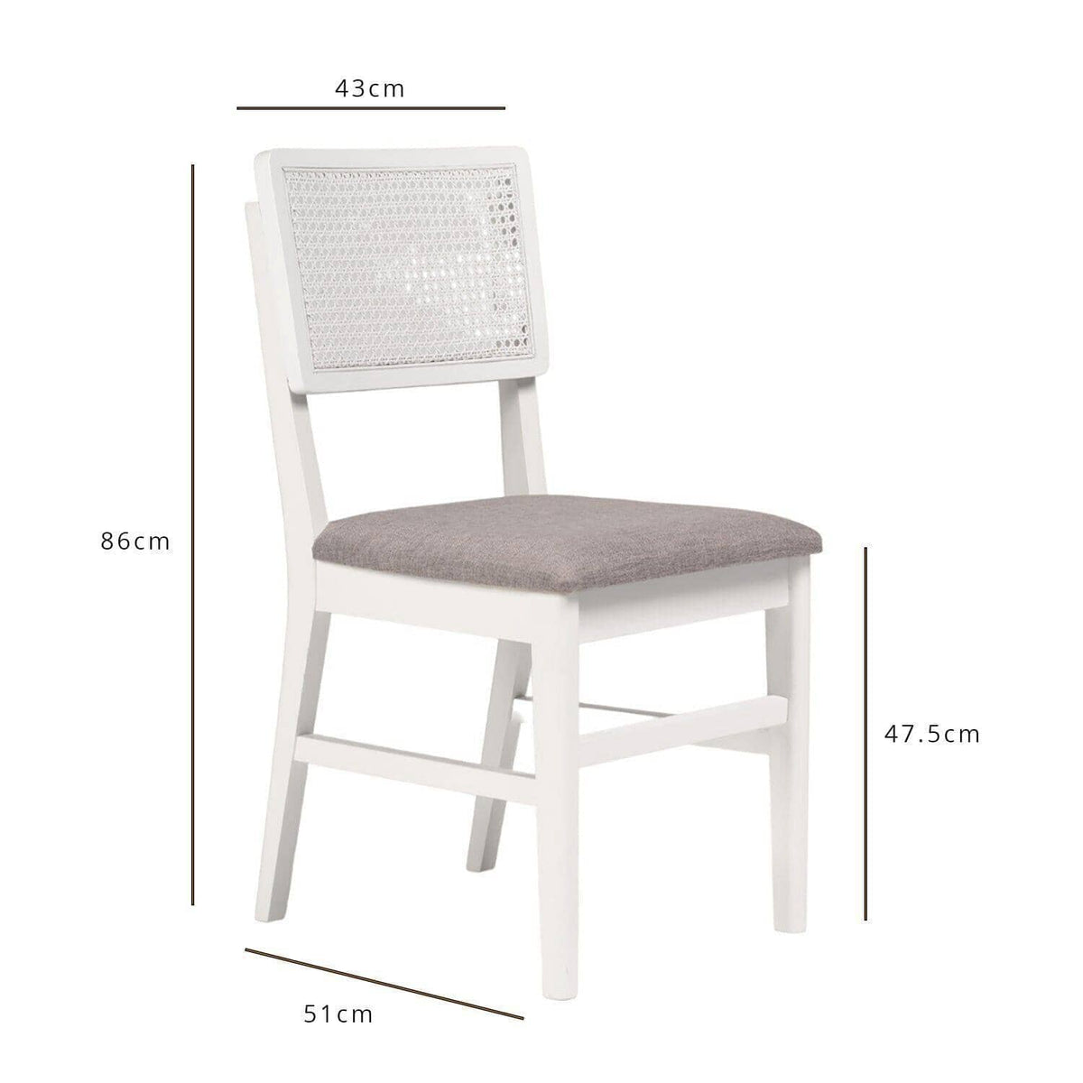 OUTLET - Charlie White Dining Chairs - Set of 2