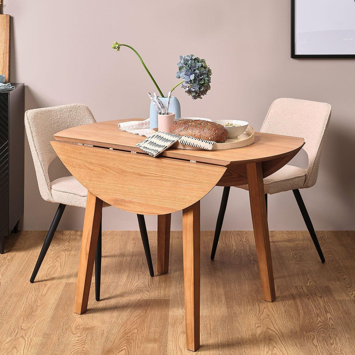 OUTLET - Charlie Classic Oak Dining Table - Drop Leaf