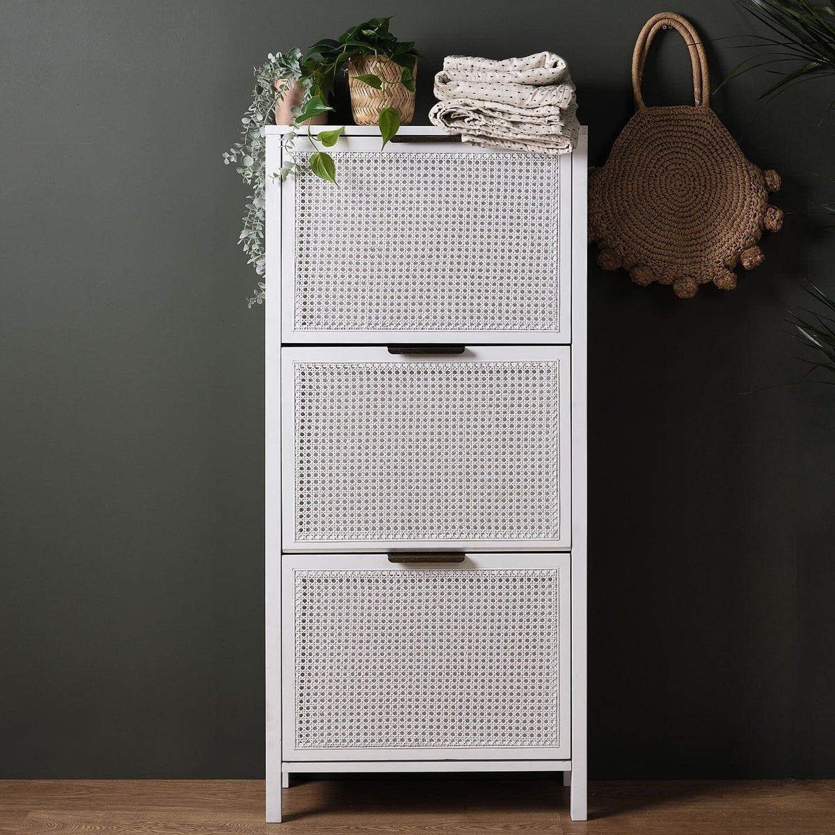 OUTLET - Charlie Shoe Cabinet - 3 Door - White