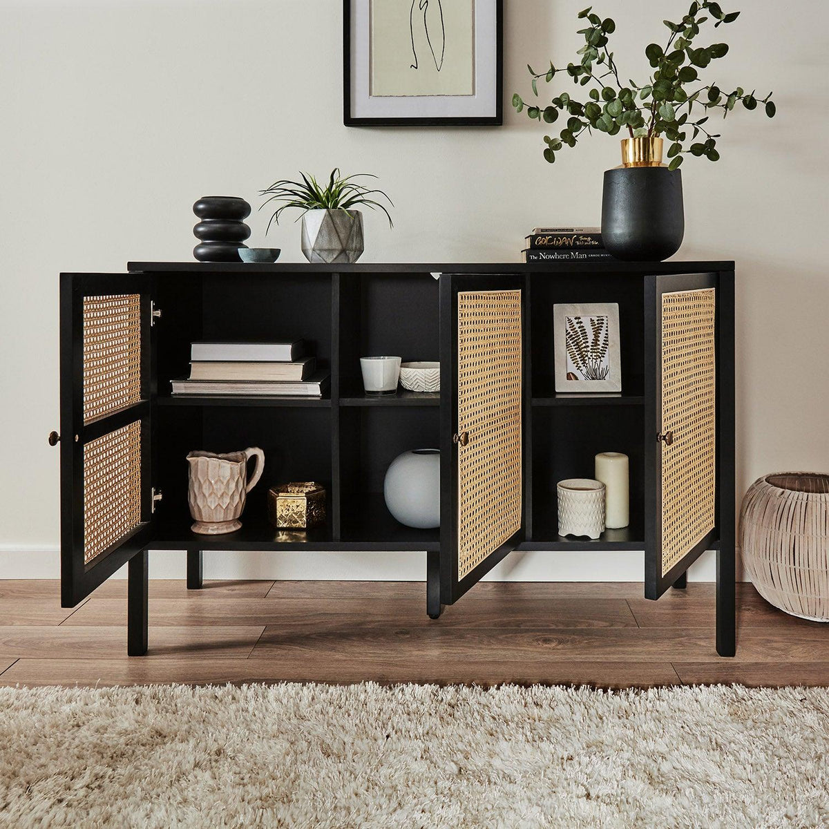 OUTLET - Charlie Sideboard - Cane Front - White
