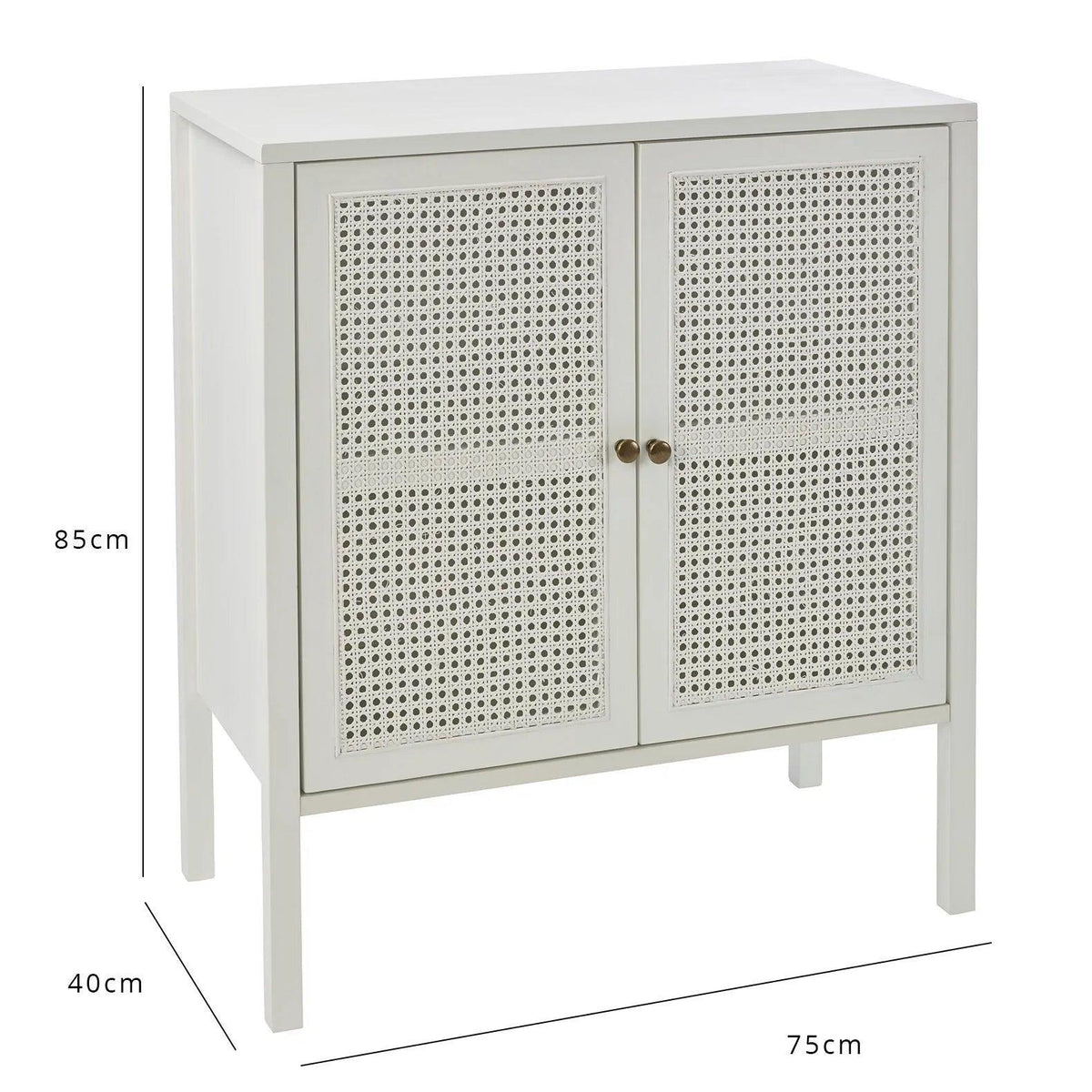 OUTLET - Charlie Small Sideboard - Cane Front - White