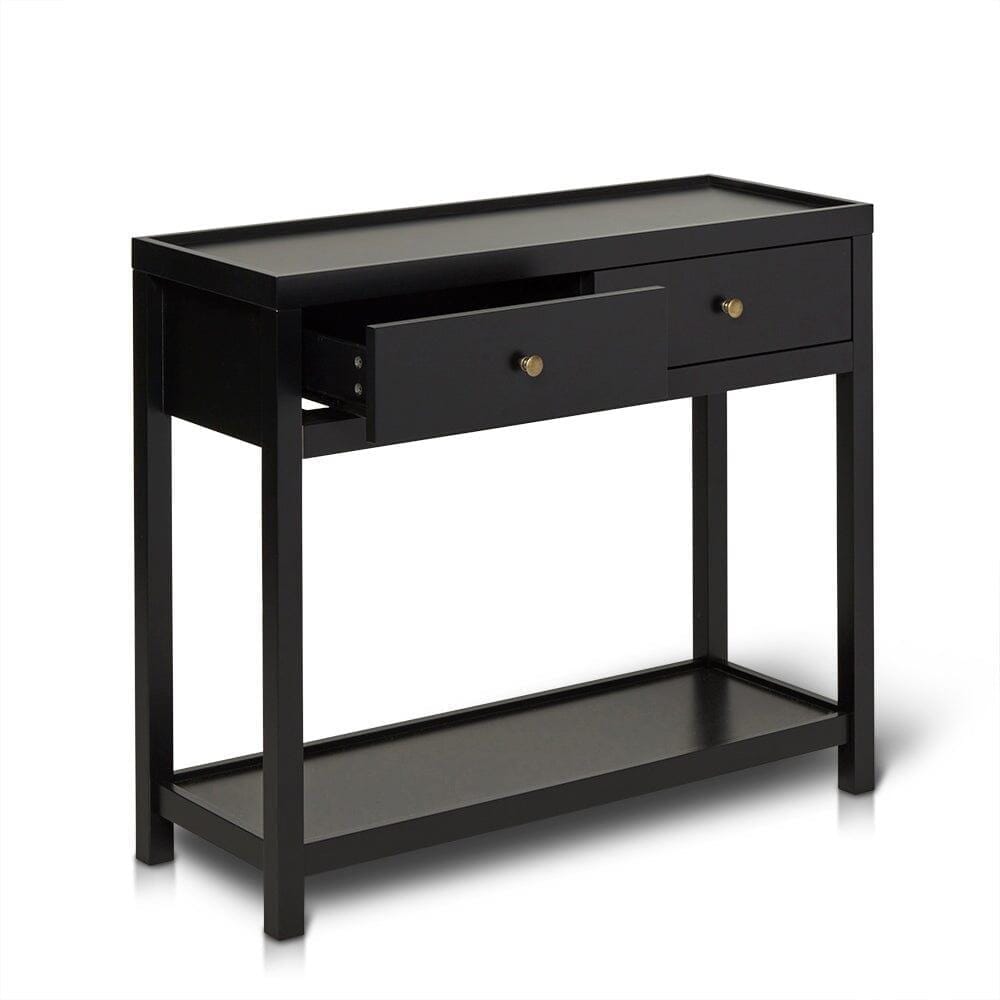 OUTLET - Charlie Black 2 Drawer Console Table