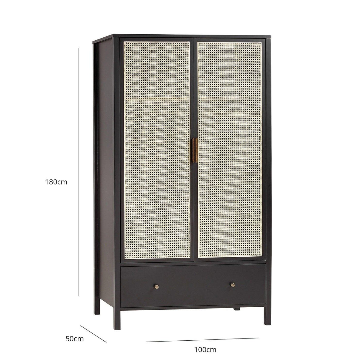 OUTLET - Charlie Double Wardrobe - Black